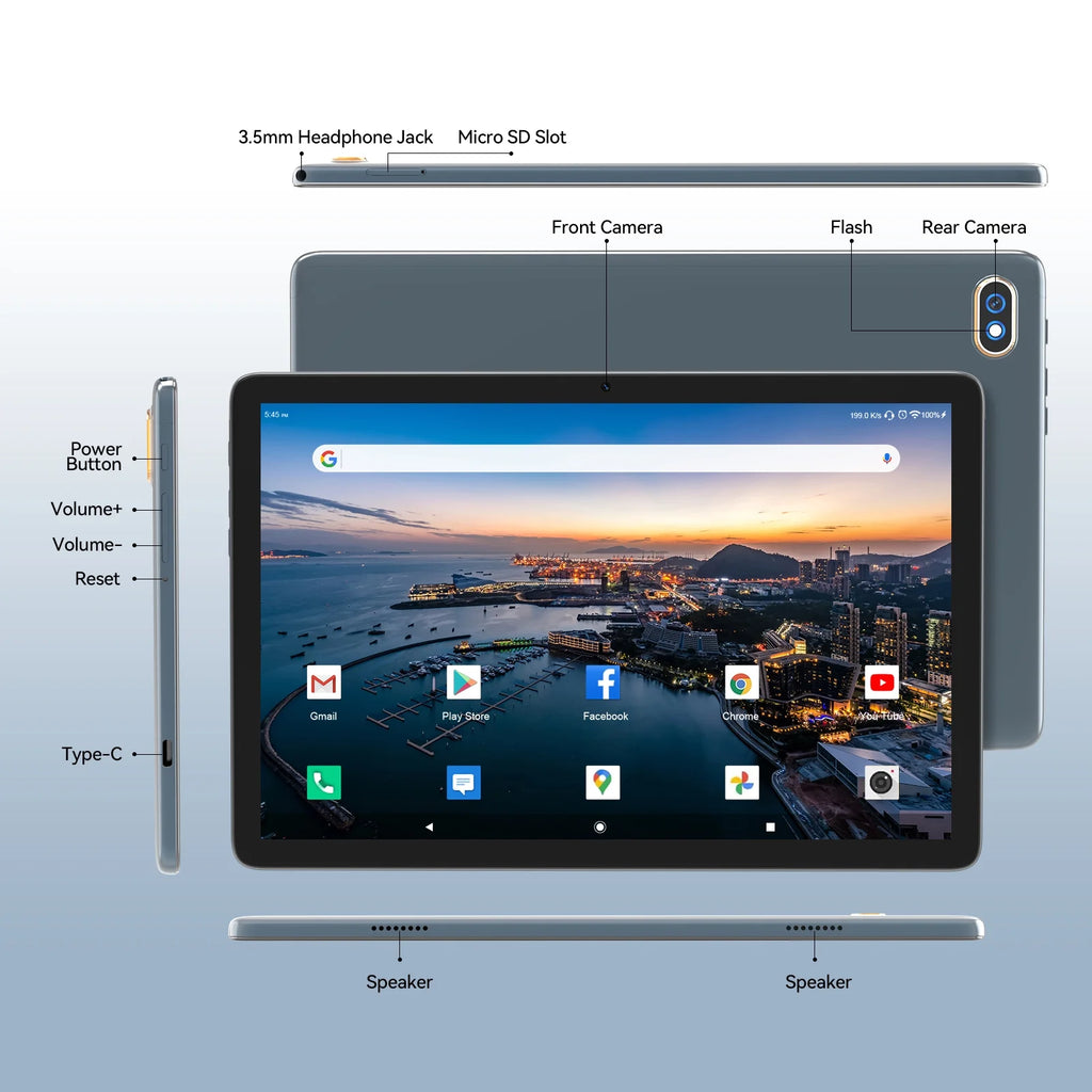 10.1 inch Android 12 Tablet 4GB Ram 128GB Rom T818