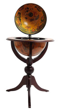 Brown Wood Tripod Globe Bar C614222