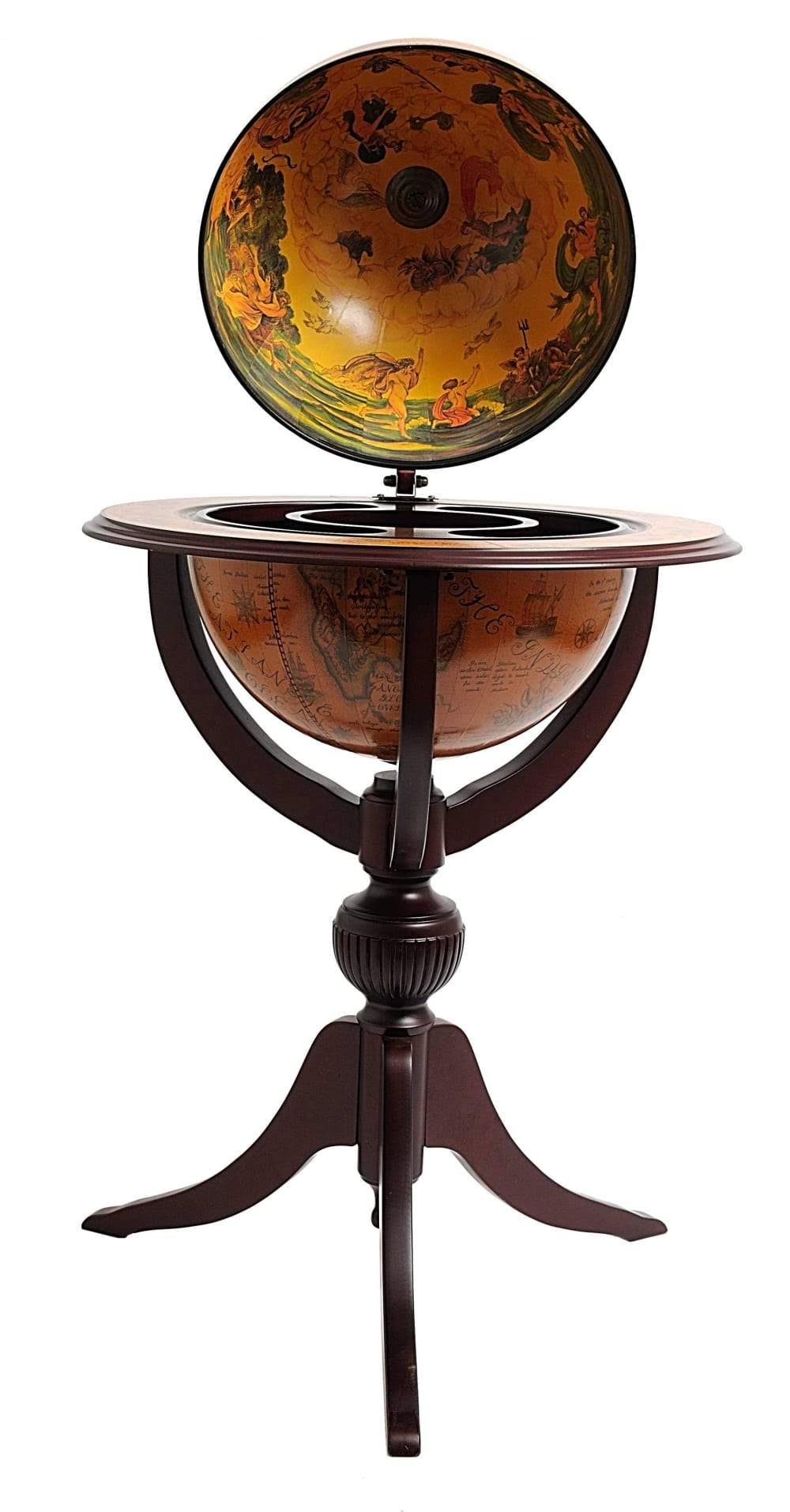 Brown Wood Tripod Globe Bar C614222