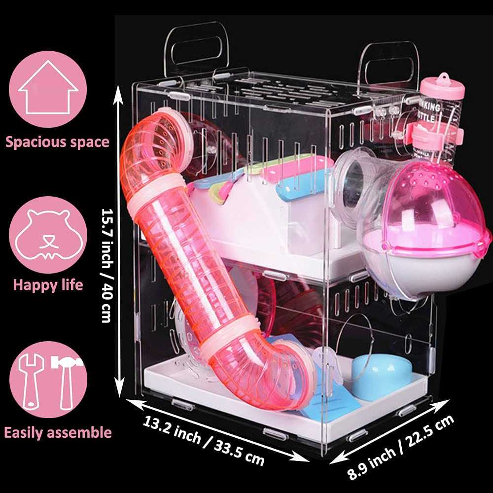Large Hamster Cage with Crossover Tubes Tunnels Q903