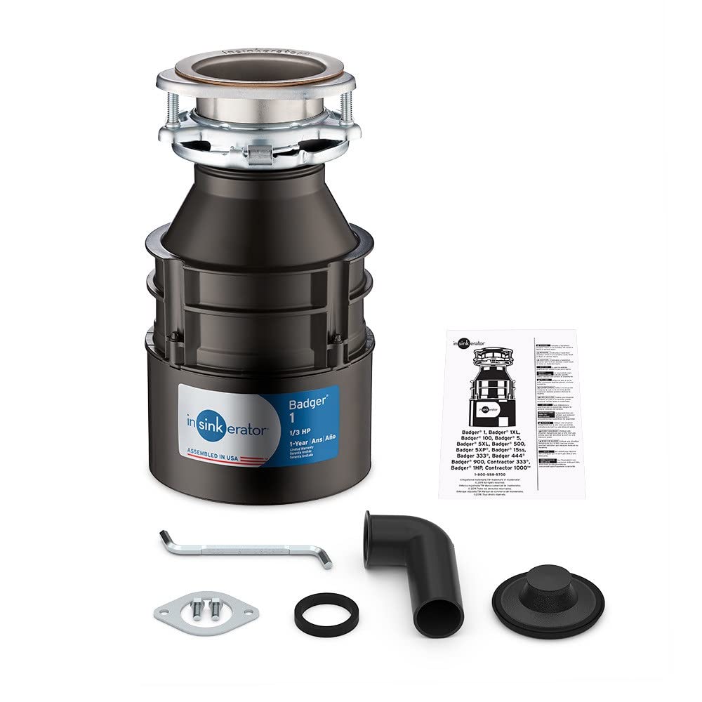 Black 1/3 HP Continuous Feed Garbage Disposal, Black 1/2 HP Continuous Feed Garbage Disposal B4077