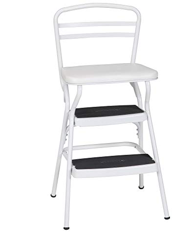 White 4 Piece Counter Chair Step Stool with Lift-up Seat W660
