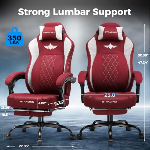 Big and Tall Gaming Chair with Footrest Y487735