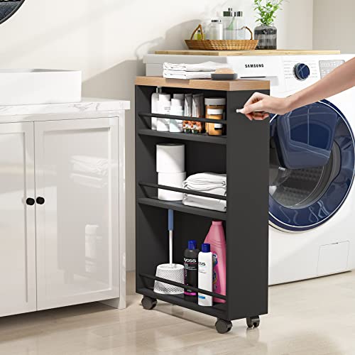 Slim 4-Tier Rolling Storage Cart with Handle A66499