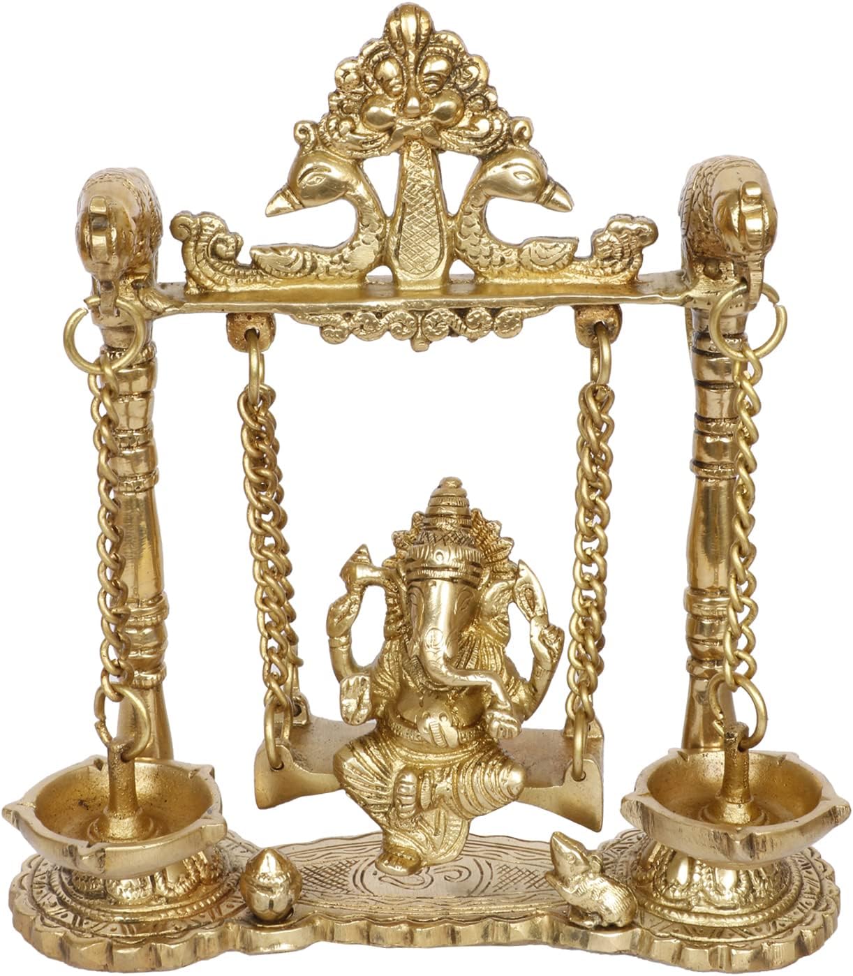 Brass Ganesh Jhula Hanging Swing Statue 9 Inch C493060