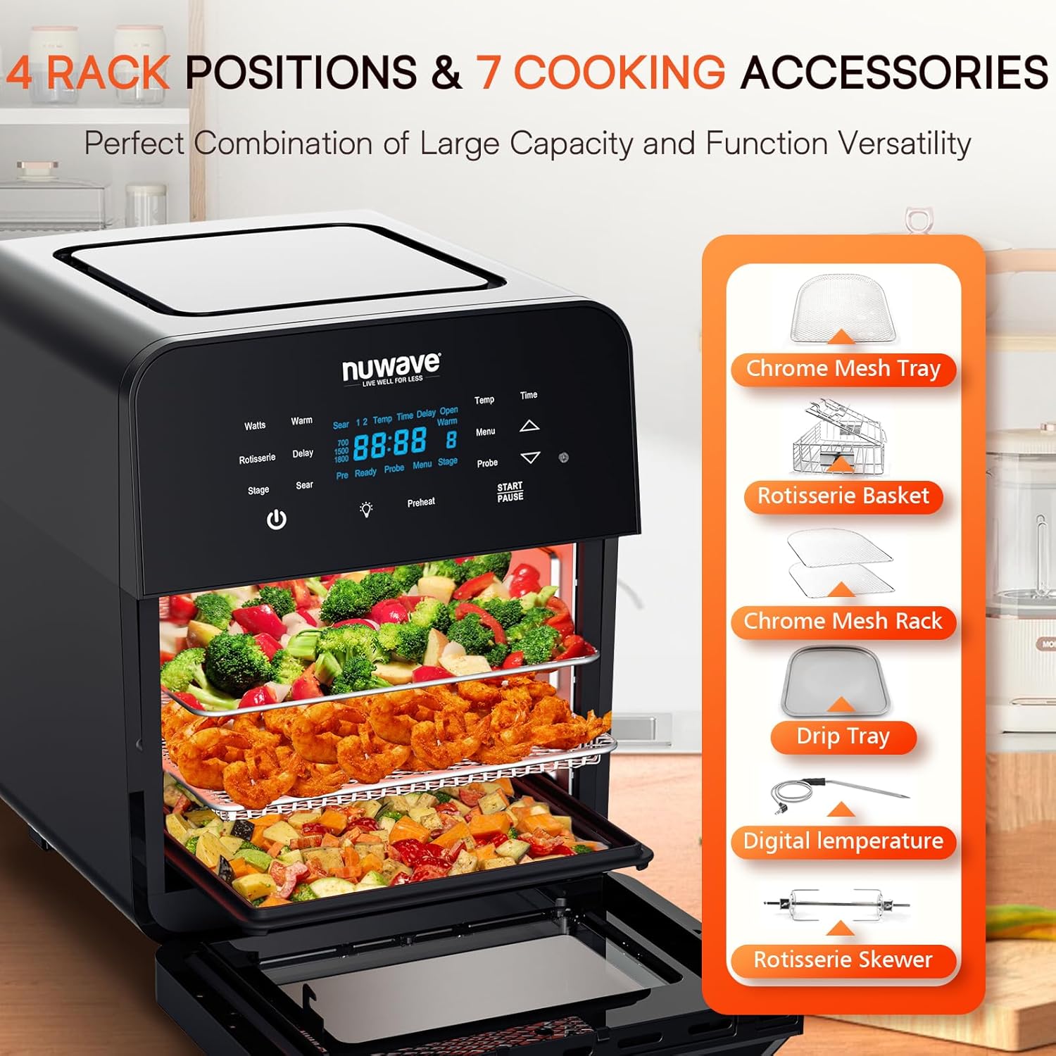 15.5Qt 10-IN-1 Air Fryer Rotisserie Oven R49345