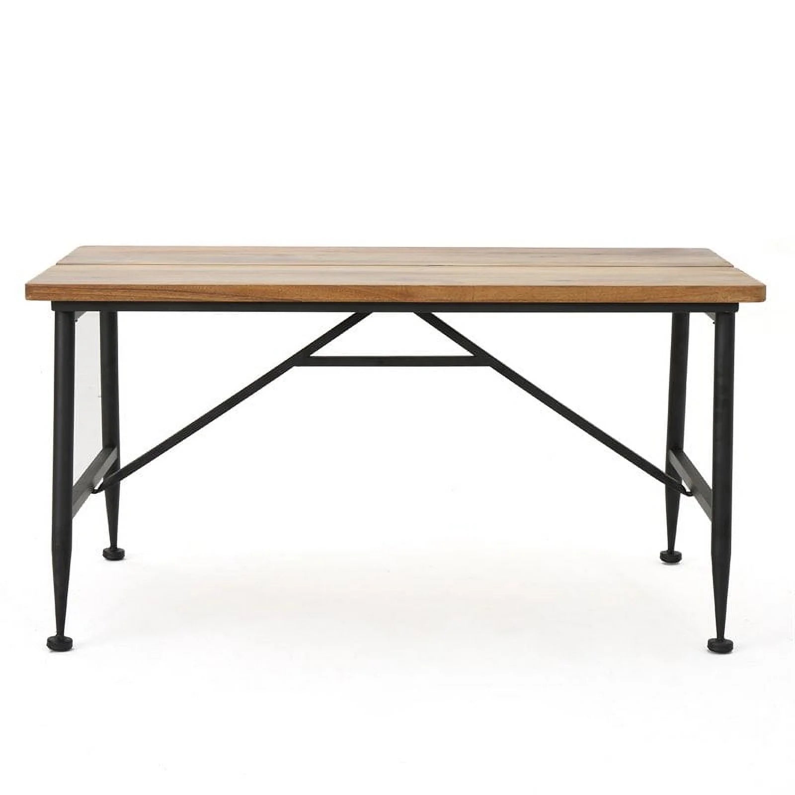 Brown Black Acacia Wood and Iron Coffee Table U689