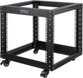 9U Open Frame Server Rack with Casters Black Q82983