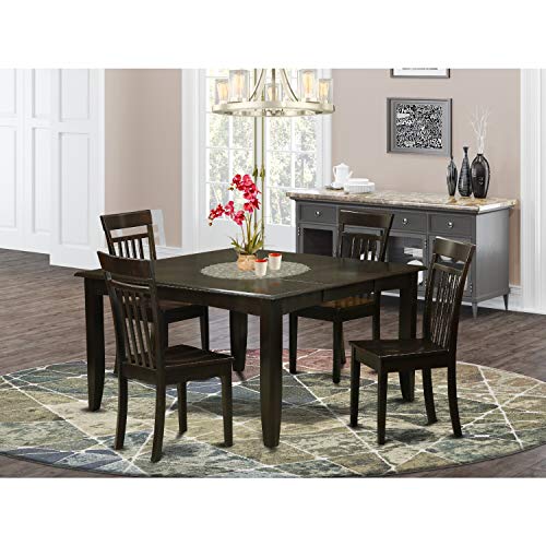 9 Piece Square Wooden Dining Table Set with Butterfly Leaf and 8 Chairs P422912