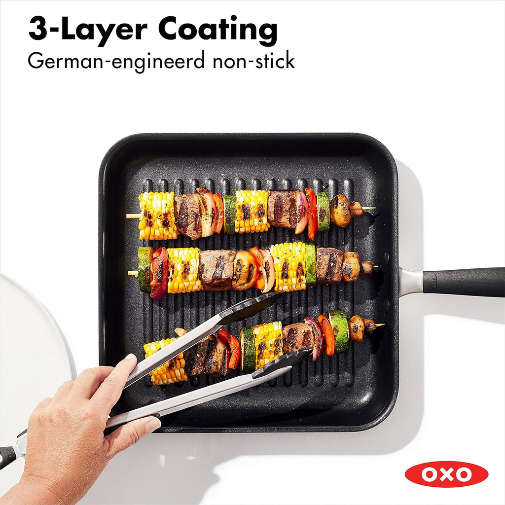 11" Square Nonstick Grill Pan with Stainless Steel Handle C888
