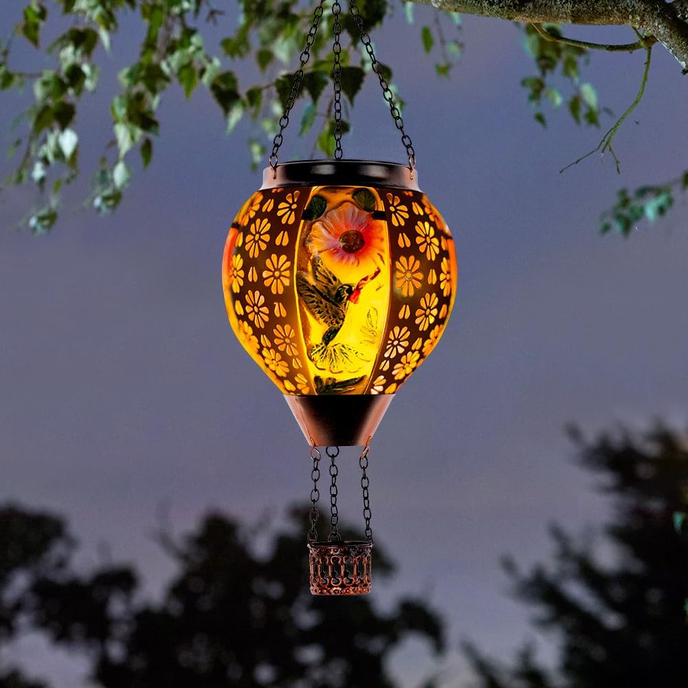 Metal & Glass Solar Lantern with Candle Holder U767354