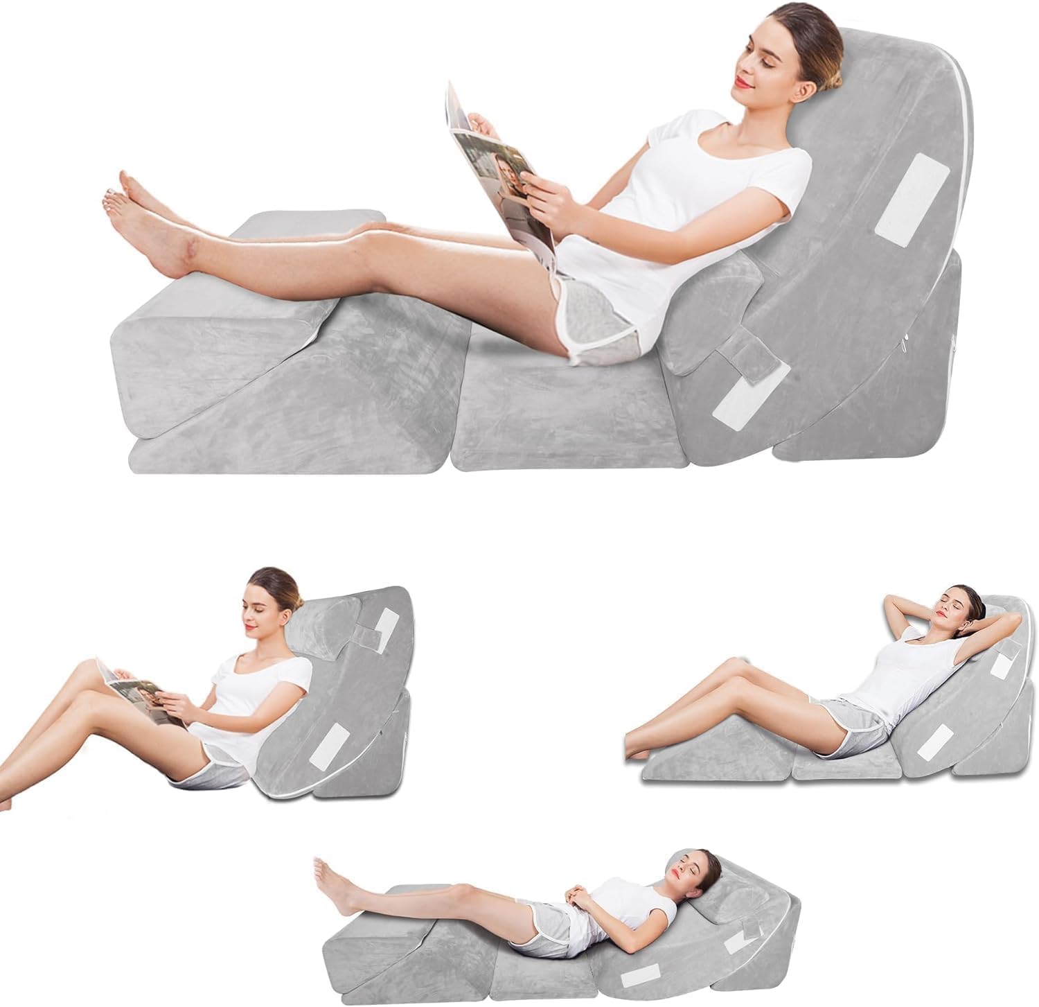 6 Piece Foam Bed Wedge Pillow Set D914