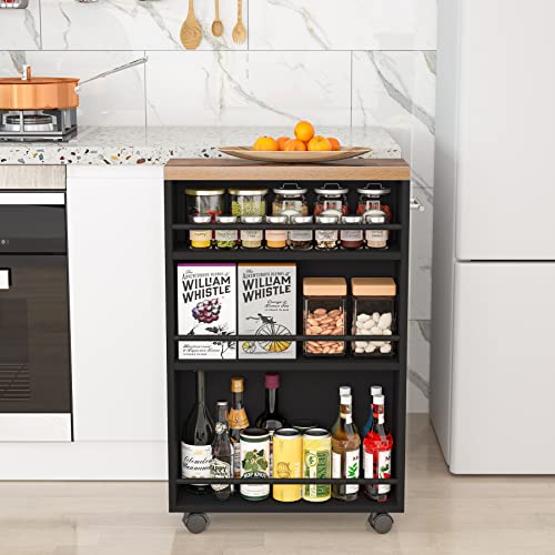 Slim 4-Tier Rolling Storage Cart with Handle A66499