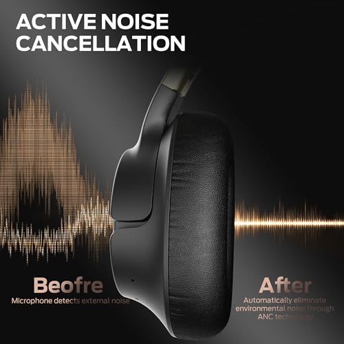 Black Active Noise Cancelling Over Ear Bluetooth Headphones S69689