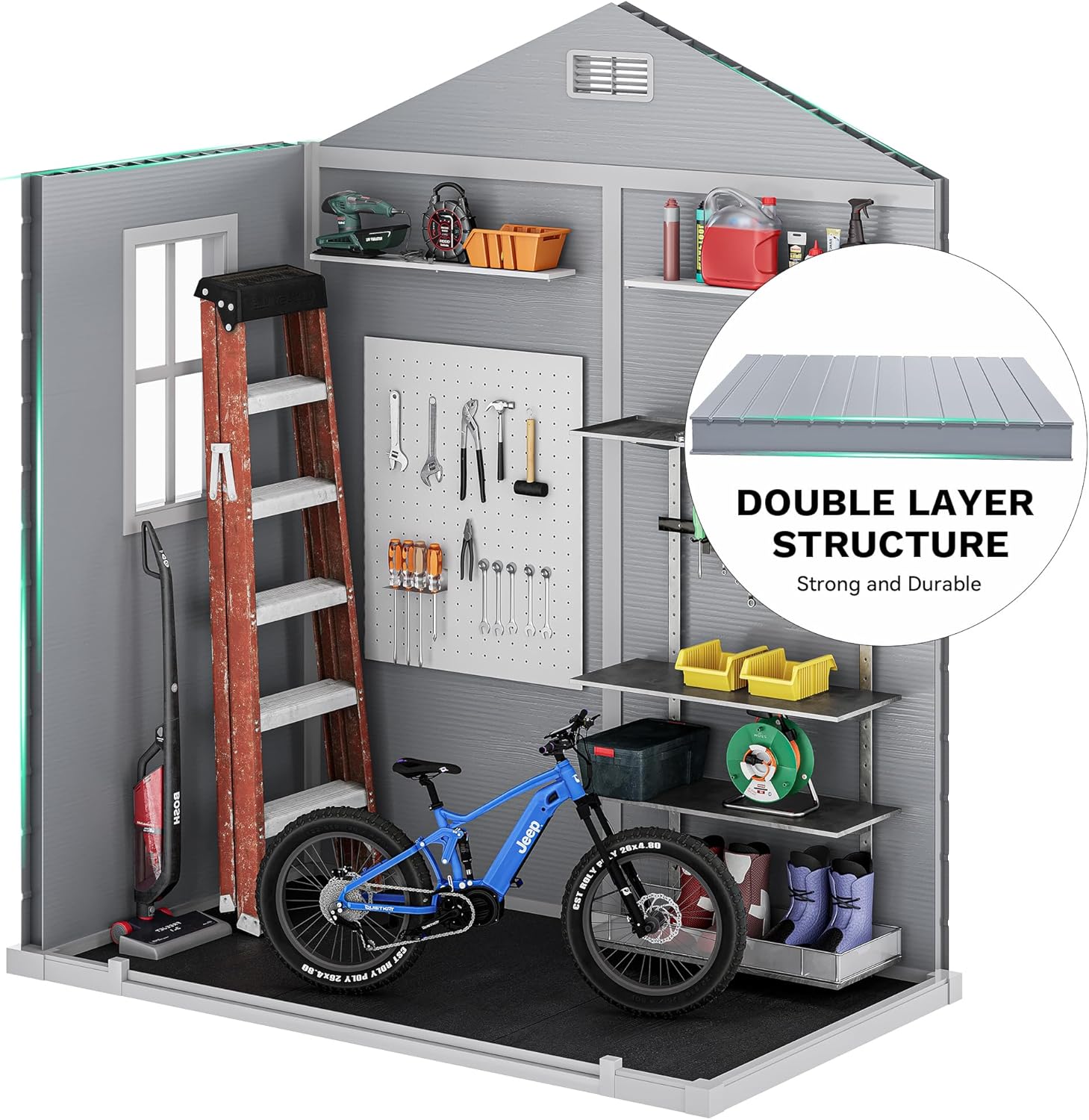 6.2x3.4 FT Resin Storage Shed with Lockable Door C6081