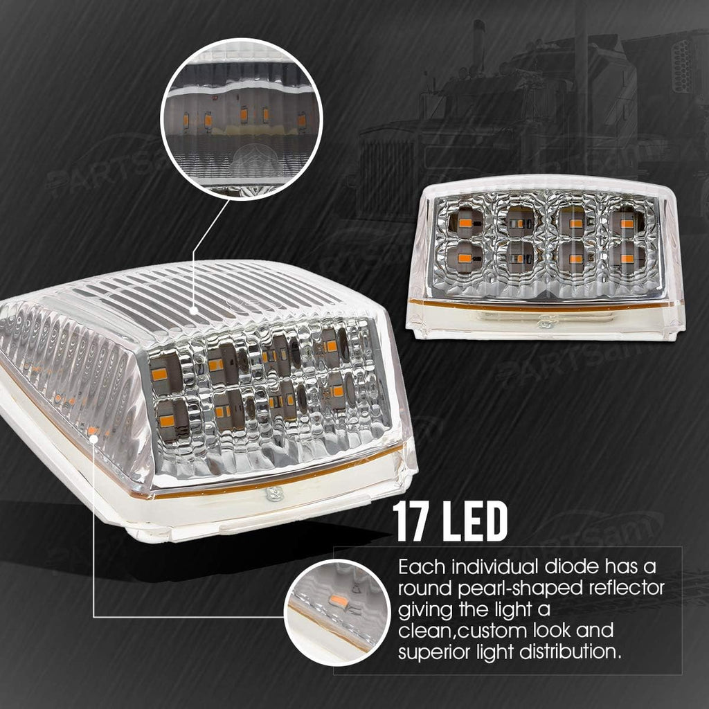 5pcs 17 LED Amber Cab Marker Roof Running Truck Cab Light E335