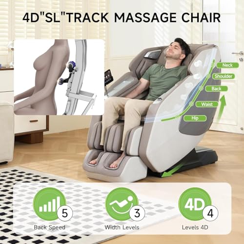 4D Massage Chair Full Body Zero Gravity Recliner with Negative Ion Purification, Aromatherapy, 20 Auto Modes, Yoga Stretching, Touch Screen, Foot Rollers, Wireless Charger G690