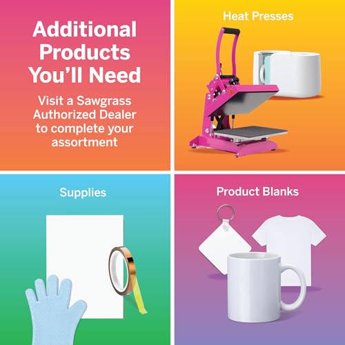 Sublimation Printer Bundle with 31mL Inks & Paper C8737