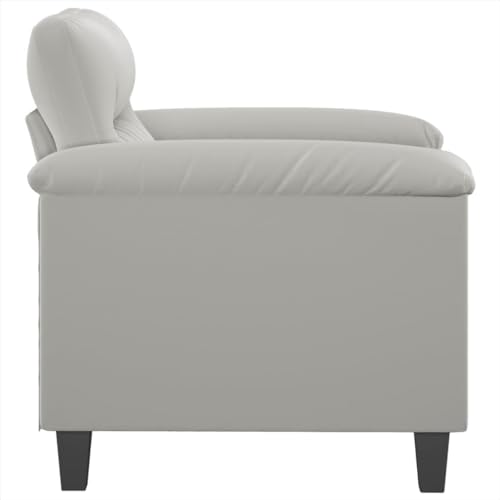 Light Gray Microfiber Fabric Sofa Chair J29850