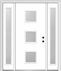 60" x 80" Fiberglass Smooth Primed Frosted Glass Prehung Front Door with Two Sidelites B661