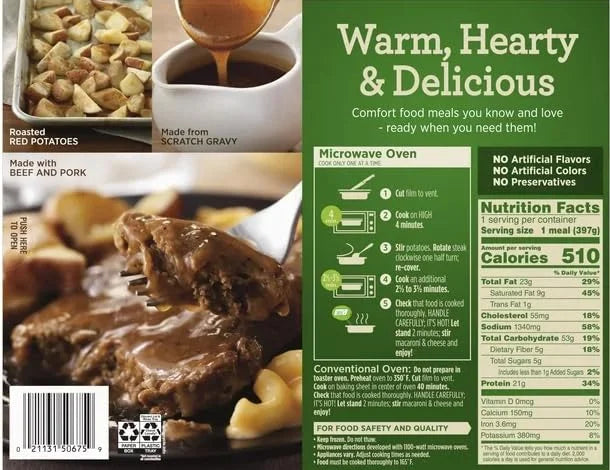 14 oz Salisbury Steak Frozen Dinner Pack of 6 V70489