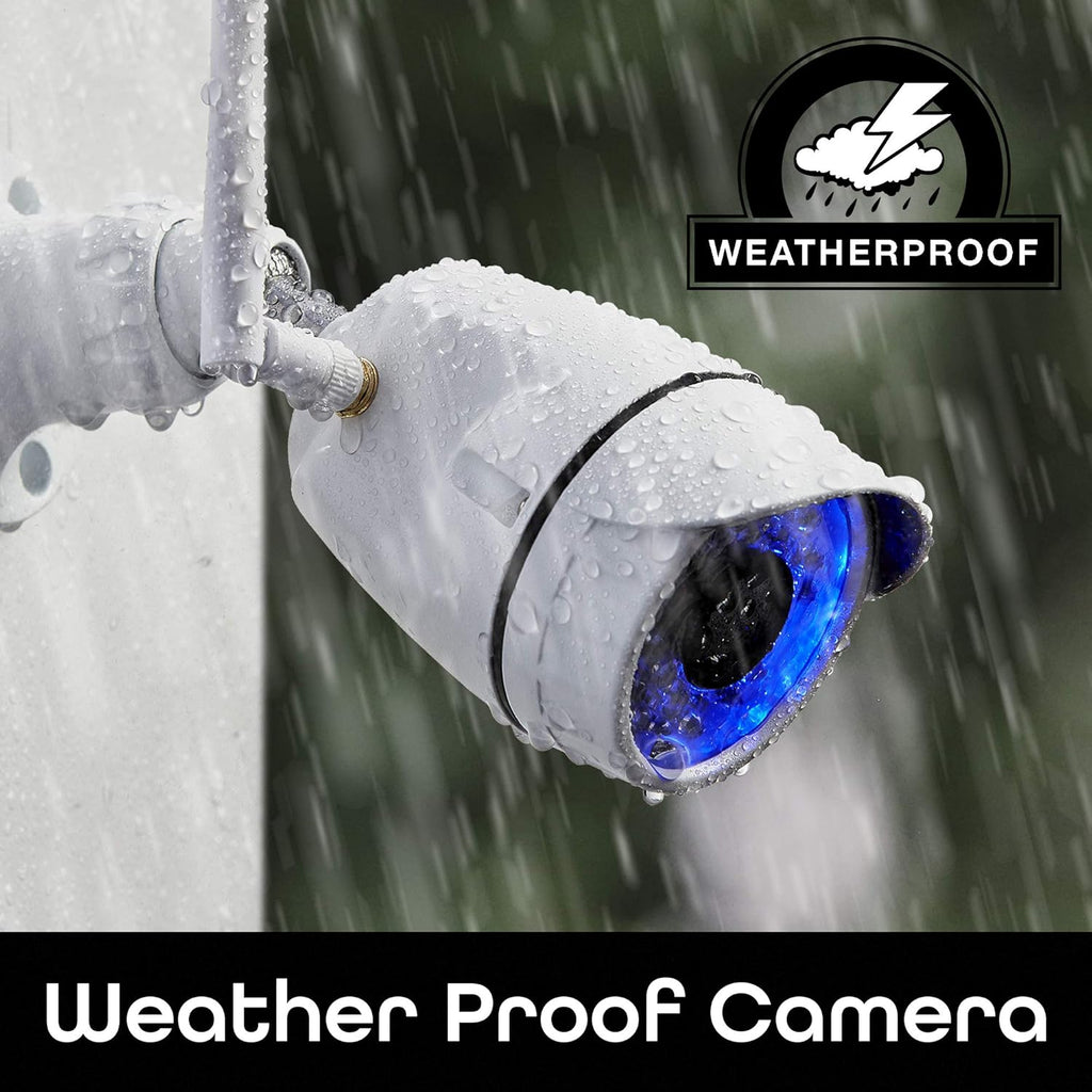 1080p HD Outdoor Smart Wi-Fi Security Camera with Night Vision, Motion Alerts, IP66 Weatherproof, White K378314