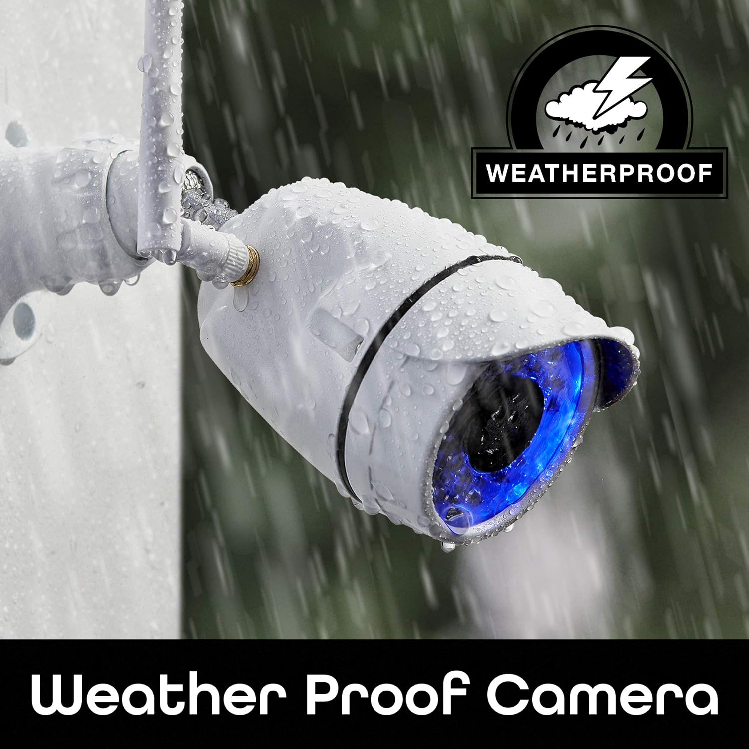 1080p HD Outdoor Smart Wi-Fi Security Camera with Night Vision, Motion Alerts, IP66 Weatherproof, White K378314