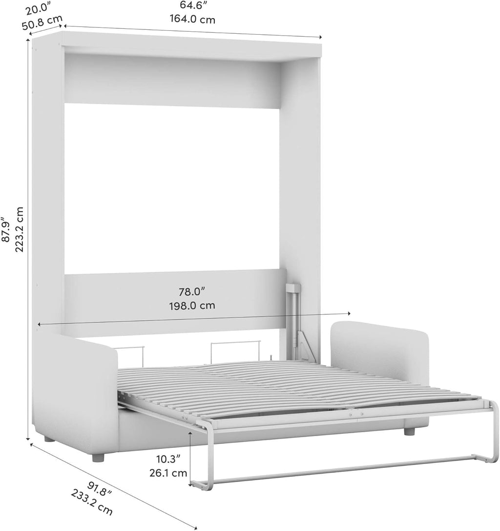 White Queen Murphy Sofa Wall Bed X21981