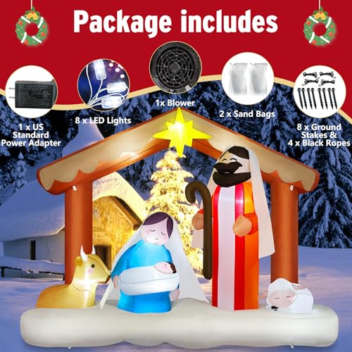 14FT Giant Christmas Inflatables Santa Claus with Wreath Built-in LED Lights U955231