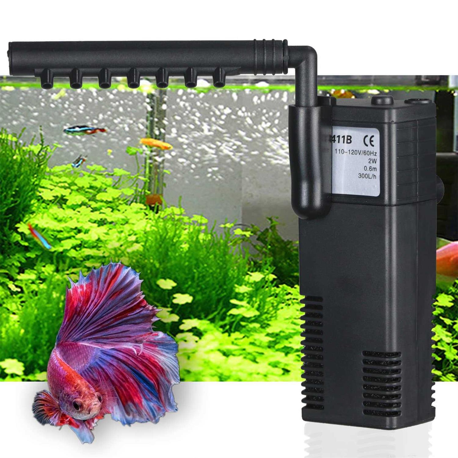 Quiet Betta Fish Filter Aquarium Internal Filter for 2-15 Gallon Tank Biochemical 79 GPH 3 in 1 Oxygen T135273