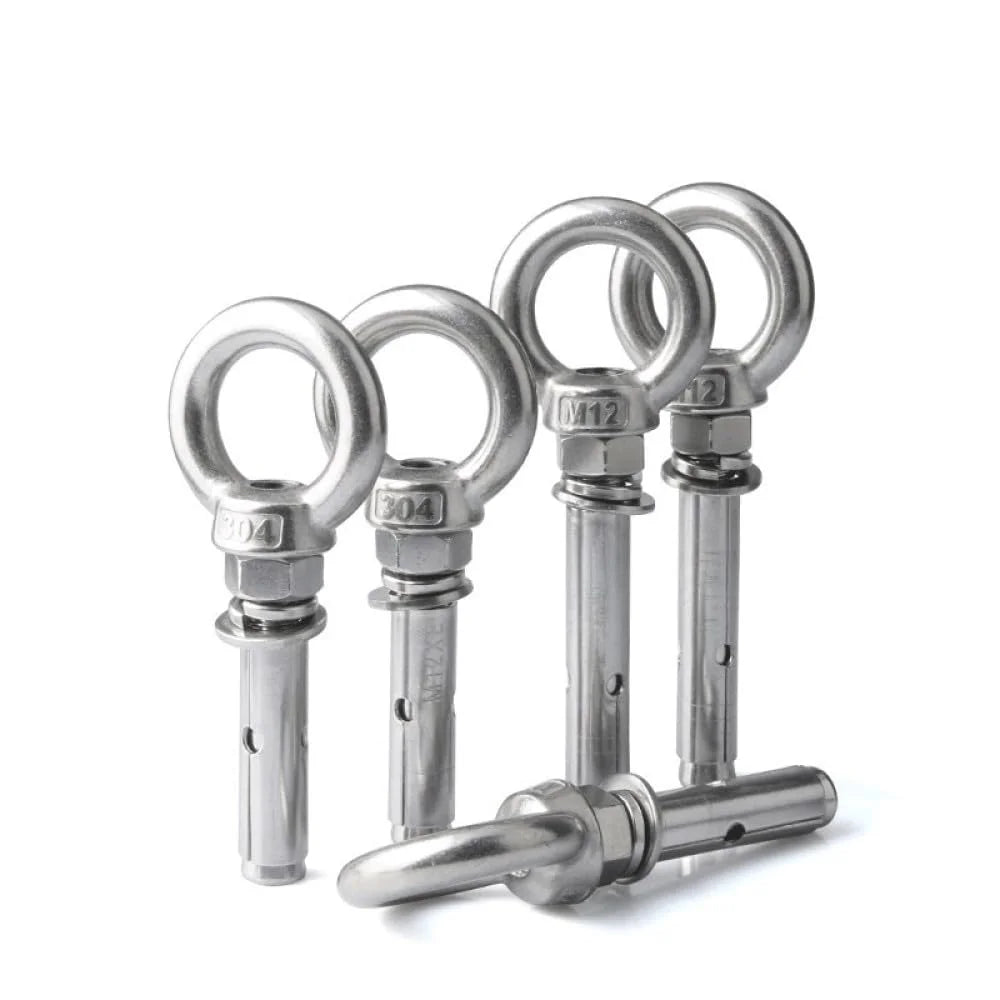 304 Stainless Steel Expansion Eye Bolt M8x90mm 2pcs Y71561