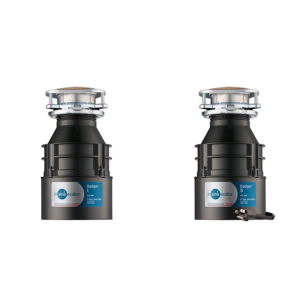 Black 1/3 HP Continuous Feed Garbage Disposal, Black 1/2 HP Continuous Feed Garbage Disposal B4077