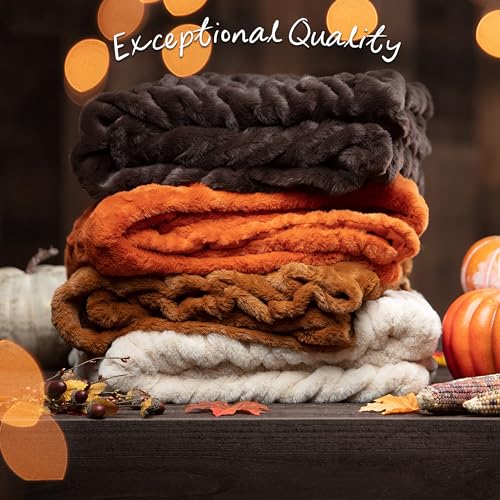 Dark Gray 50" x 65" Faux Fur Throw Blanket H2517