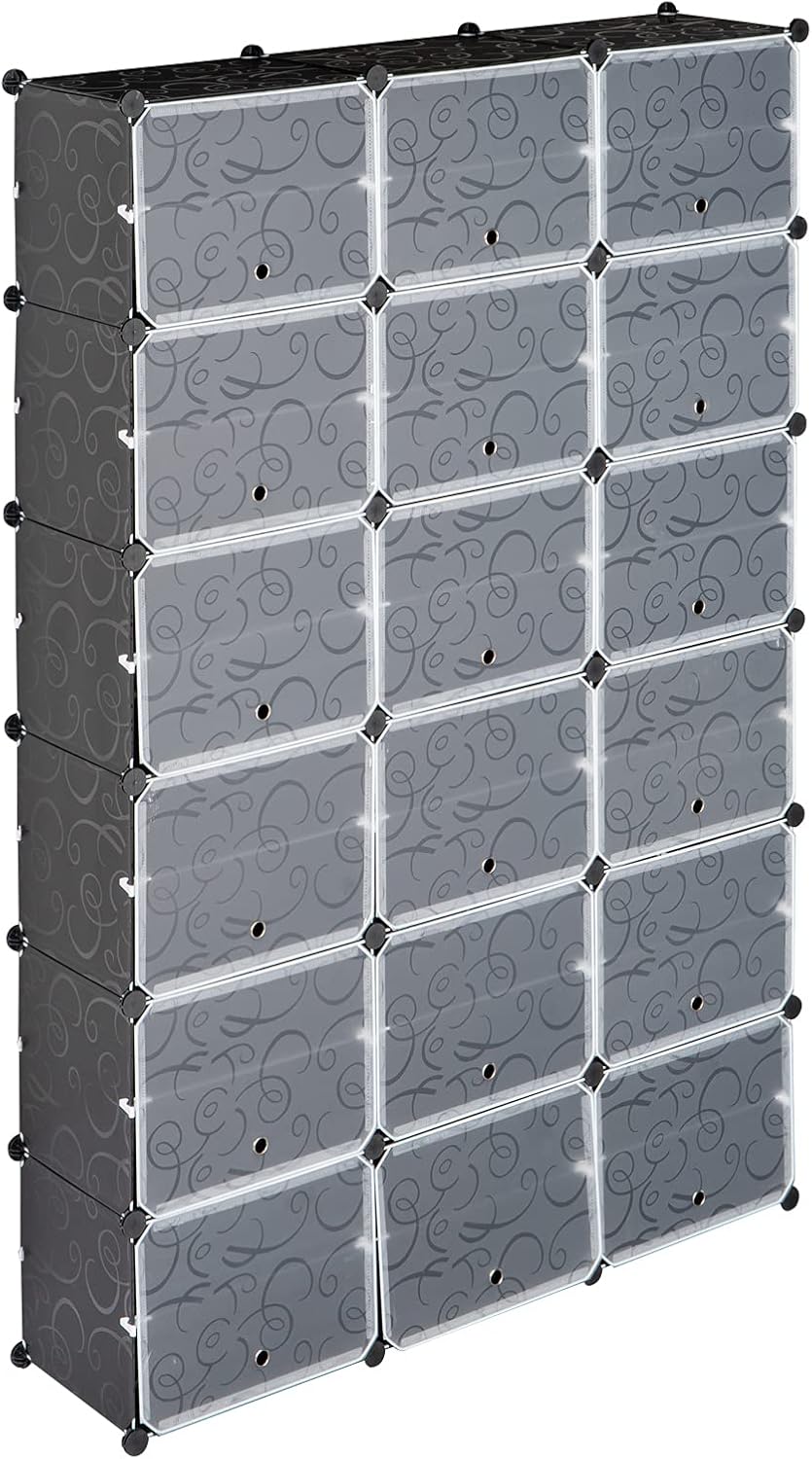 12-Tier 72 Pair Shoe Rack Storage Cabinet Black P1054