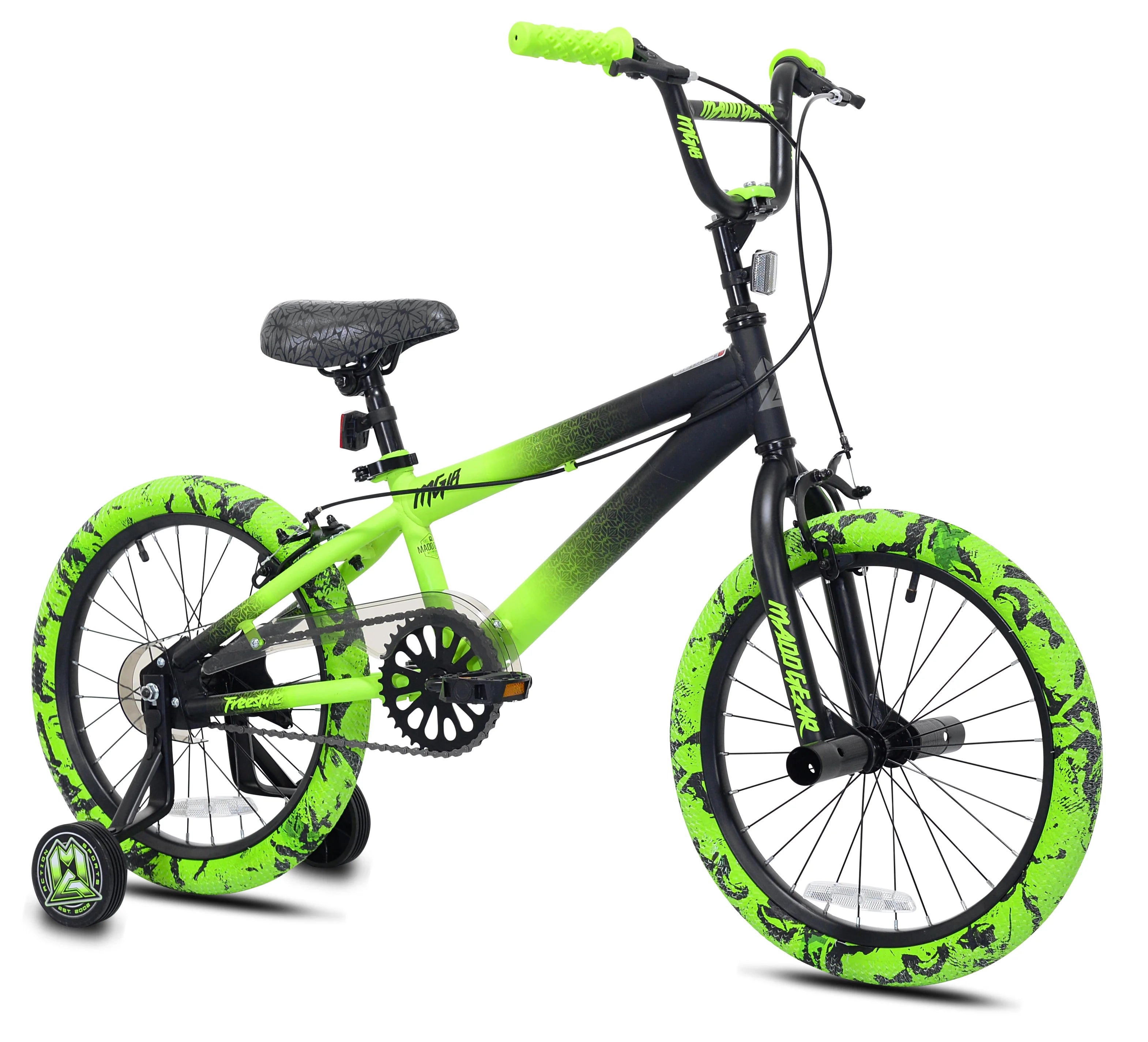18" Black and Green BMX Bike X639