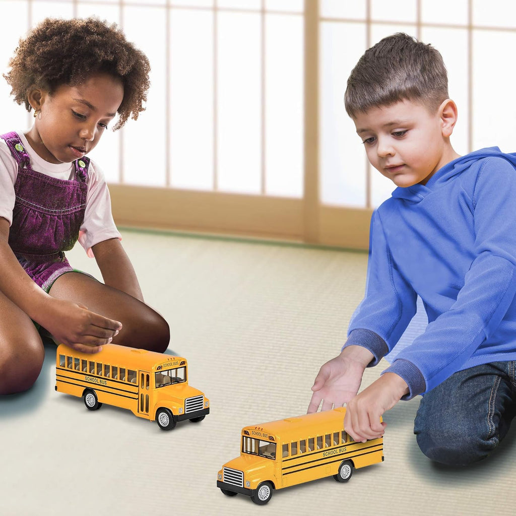 5 Inch Pull Back School Bus Toy Set of 2 Diecast L848