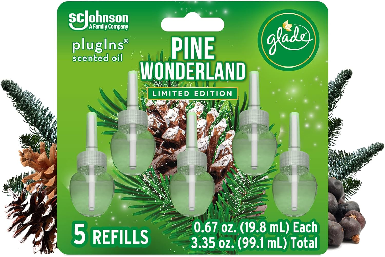 Pine Wonderland 3.35 Fl Oz 5 Count Air Freshener Refills U5959