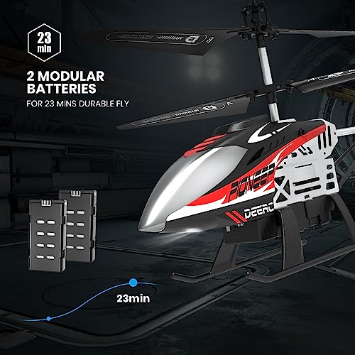 RC Helicopter with LED Lights, 2 Batteries, USB-C Charging T541