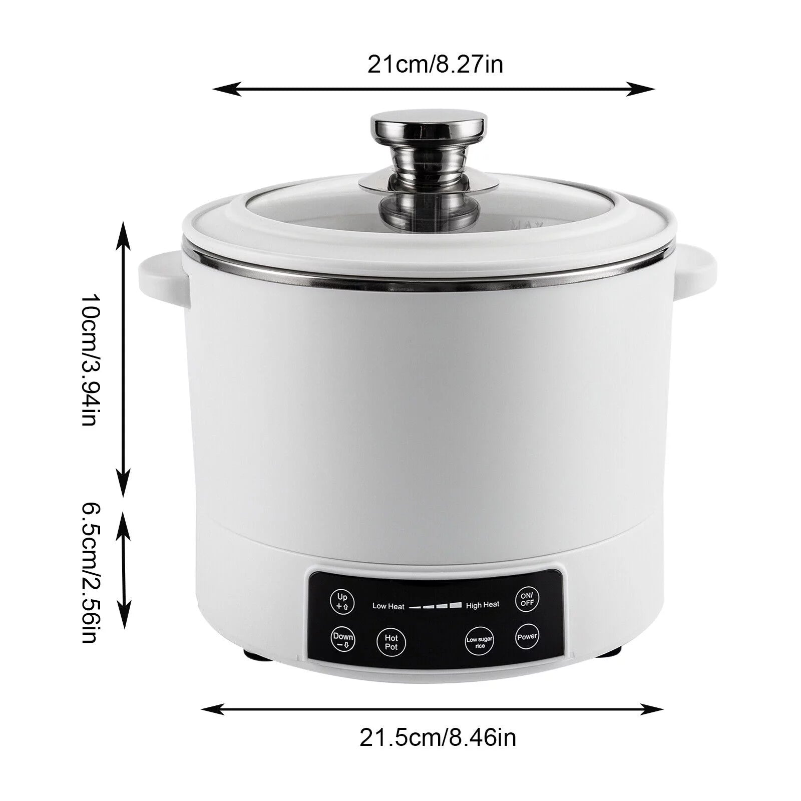 3L Automatic Lifting Electric Hot Pot with Steaming Basket 304 Stainless Steel T28430