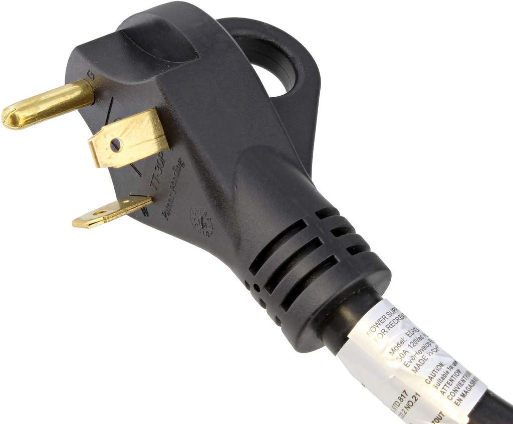 30 AMP 25ft RV Power Cord with Grip Handle & Indicator Light N814