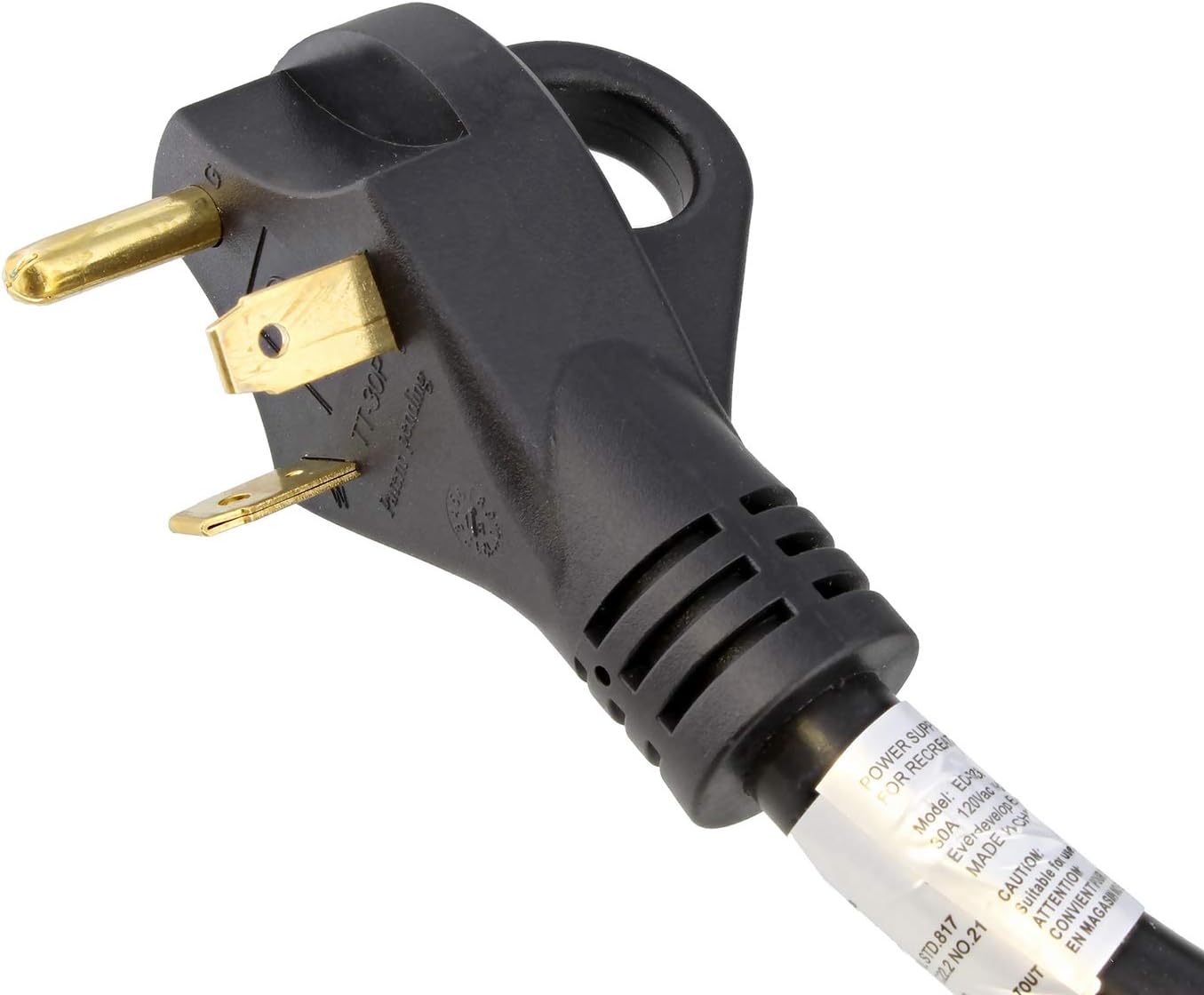 30 AMP 25ft RV Power Cord with Grip Handle & Indicator Light N814