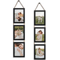 2 Pack Black 3 Openings Vertical Hanging Photo Frame Set for 5x7 inch Pictures K672