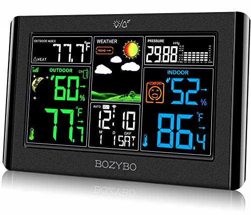 Wireless Indoor Outdoor Thermometer with Atomic Clock Temperature Humidity Monitor L13030