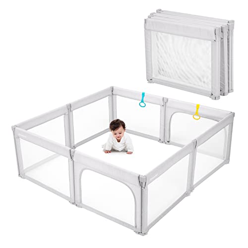 Baby Playpen Foldable 79x59 Light Grey X394