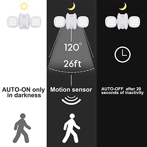 Motion Sensor Light Outdoor Battery Operated IP65 Waterproof Wireless Security Flood Light 6000K White B57848