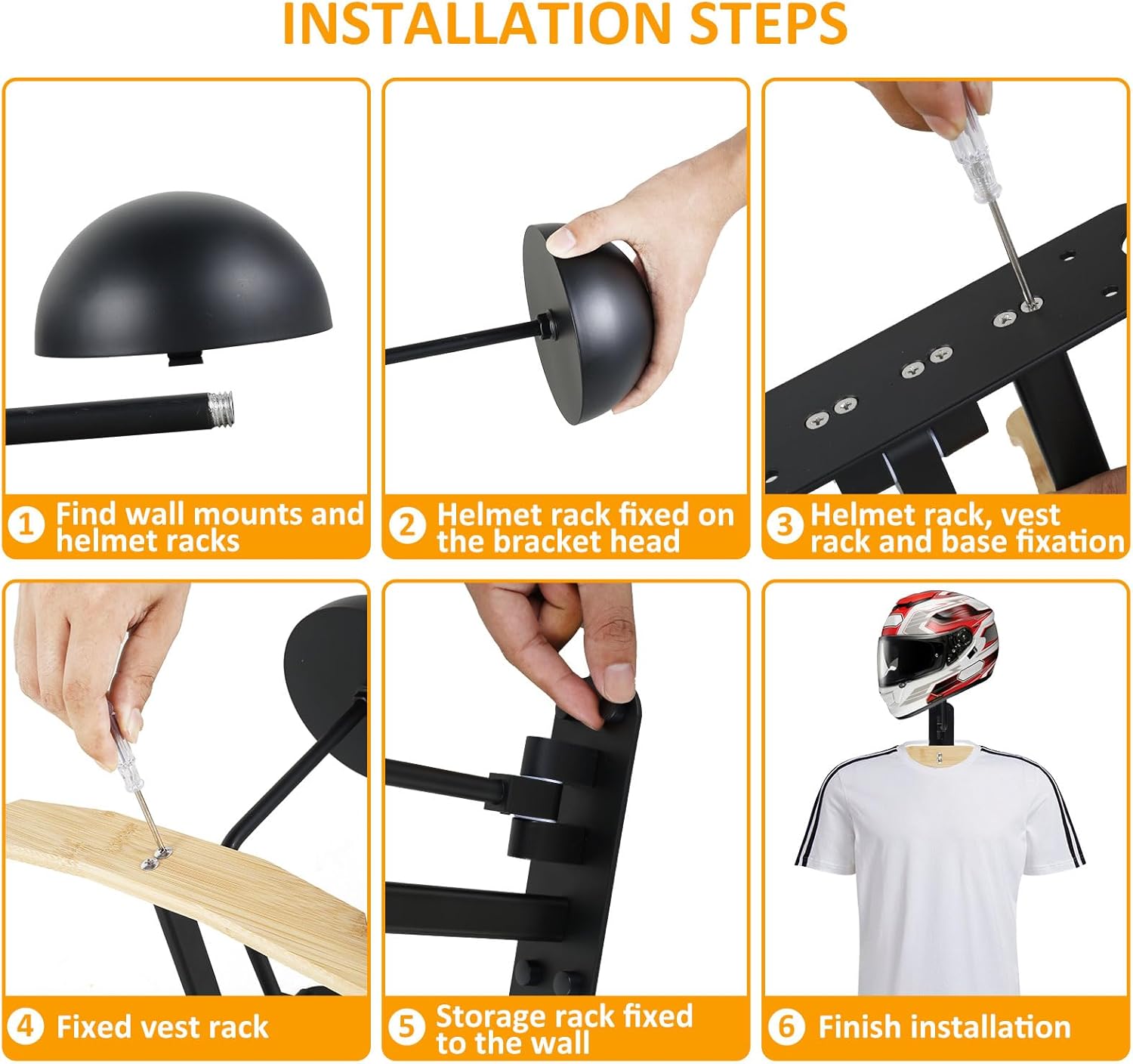 Heavy Duty Steel Helmet Wall Mount Y6083