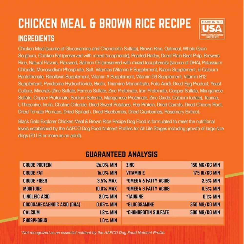 Black Gold Explorer Dog Food Chicken Meal & Brown Rice Formula R488711