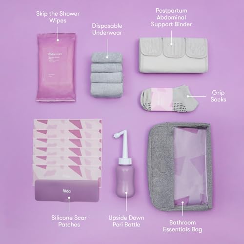 C-Section Recovery Kit with Socks, Peri Bottle, Disposable Underwear, Abdominal Support Binder, Shower Wipes, Silicone Scar Patches, Toiletry Bag X354712