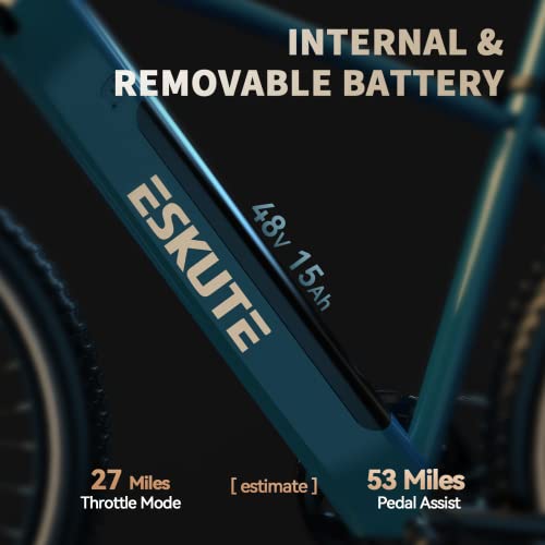 27.5" Electric Mountain Bike with 500W Motor, 7 Speed Gears, Hydraulic Front Fork T441