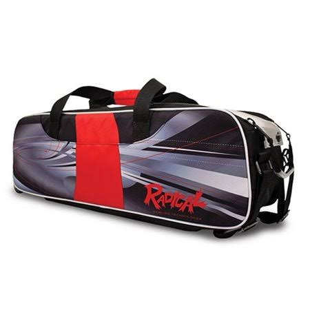 Black/Red Triple Roller Bowling Bag T895